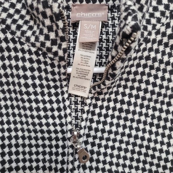 Chico's Black and White Houndstooth Poncho Size S/M - Picture 8 of 8